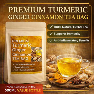[READY STOCK] Premium Turmeric Ginger Cinnamon Tea Bags – Natural Detox & Immune Boost Herbal Tea