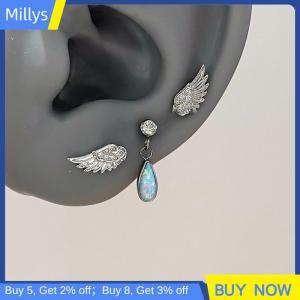 Millys ต่างหูแบบมีปีกนางฟ้าสุดสร้างสรรค์สำหรับคู่รักแนววินเทจต่างหูแบบพังค์สำหรับผู้หญิงของขวัญวันเกิด