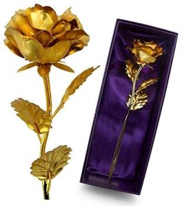 24K Gold Foil Artificial Roses Are Used for Home Decoration Wedding Party Office Decoration