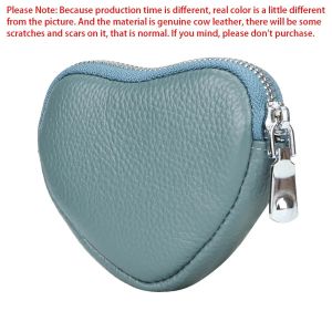 Royal Bagger Genuine Leather Womens Coin Purse Cute Heart-shaped Wallet Zipper Around Storage Bag with Keychain 1635