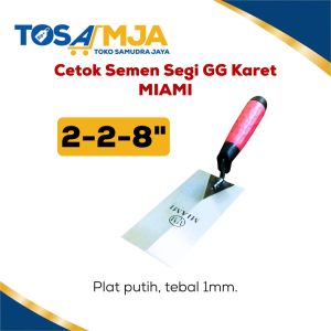 CETOK SEMEN SEGI KOTAK PAPAK 8 inch GAGANG FIBER KARET Stainless Steel TUKANG MERK MIAMI