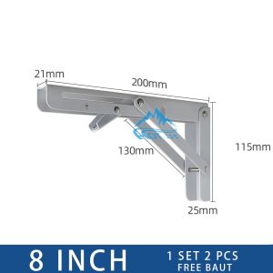 Bracket Engsel Siku Lipat Meja Siku Rak Lipat  8 10 12 14 inch
