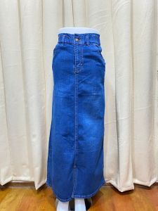 BANDIDAS - HW Rok Jeans Panjang Wanita PInggang Karet kancing 1 (belah depan)