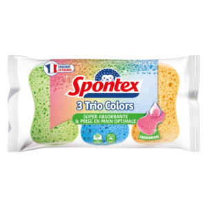 Spontex Trio Colors Scrub Sponge 3 Piece Set Dual Sided Dishwashing Kitchen Cleaning Tool