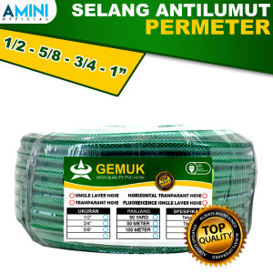 AMINI Selang Air 1/2 5/8 3/4 1 Inch Permeter Selang Benang Anti Lumut Selang Cuci Motor Mobil Siram Tanaman Selang Hijau