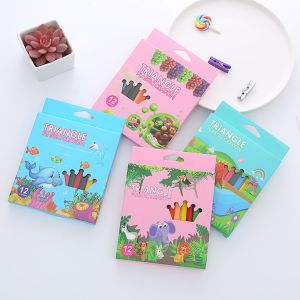 12/24/36Colors Triangular Plastic Crayon Washable Crayons for Kids Drawing Art Coloring Supplies