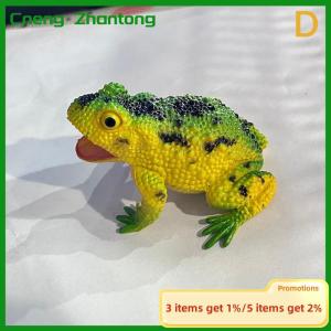Cneng Spoof Toy Simulation Frog Model Animal Toy Toad Tricky Scary Squeeze Sound Toys