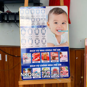 Tranh Nha Khoa trẻ em treo tường Tranh phòng khám Nha Khoa Implant Tranh treo tường Nha Khoa răng miệng trẻ em NKQC72