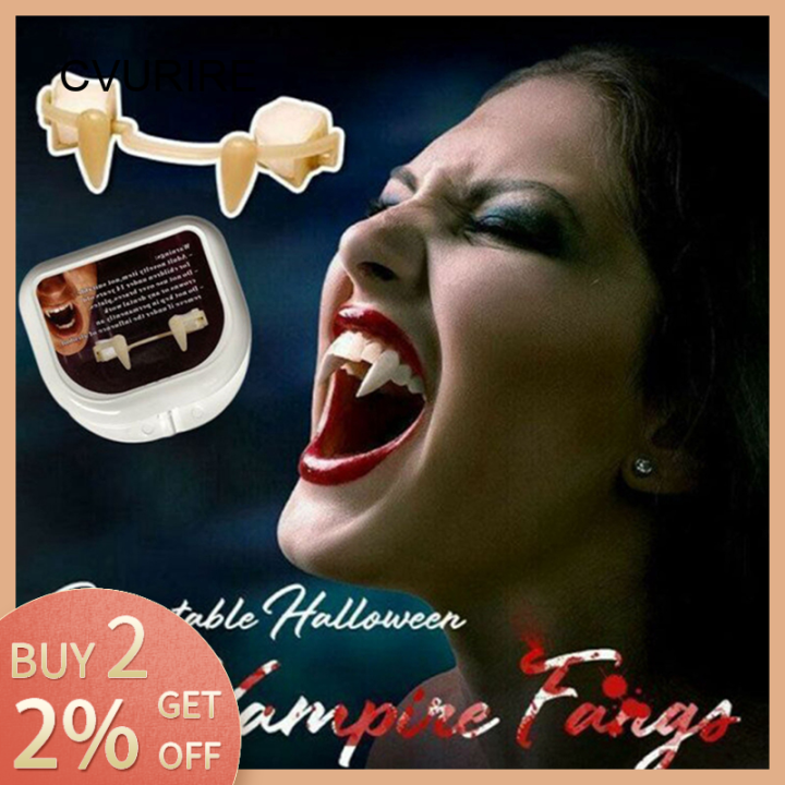 【ready】retractable Vampire Teeth Halloween Decoration Dracula Fake Teeth Monster Werewolf Fangs 3765