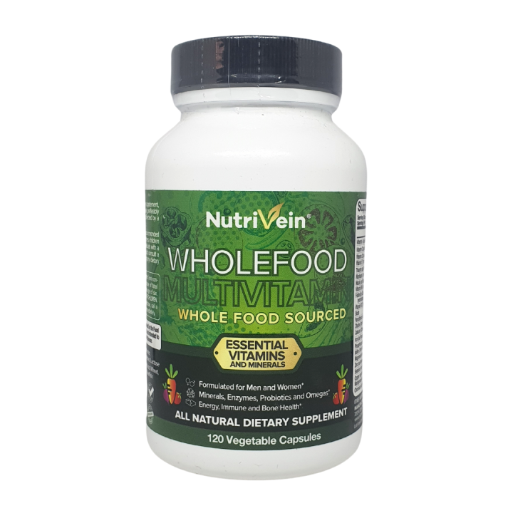 NutriVein Whole Food Multivitamin All Natural Supplement 120 Vegetable ...