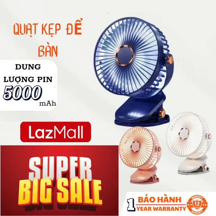 Nhật Bản Quạt Mini Để Bàn 2025, Nhiều Chế Độ GiÓ, Quạt Tích Điện Kẹp Bàn, Cầm Tay, Xoay 360 Độ, Đèn LED Sử Dụng Mọi Nơi Siêu Tiện Lợi, Quạt Để Bàn Tiện Dụng Sạc Type-C