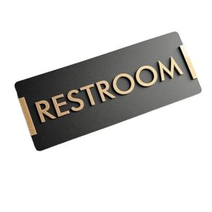 Acrylic Restroom Sign Self-adhesive Bathroom Sign Sticker 3D Stereoscopic Carving for Toilet