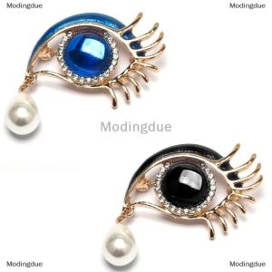 [COD] Modingdue Brooches For Women Rhinestone Enamel Eyes Office Causal Brooch Pins Gifts Waterdrop Pearl Eyes