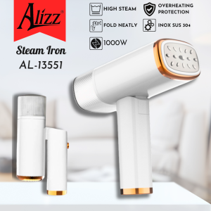 Bàn Ủi Hơi Nước Cầm Tay Gấp Gọn 1000W ALIZZ AL-13551 Bàn Là Hơi Nước Mini Tiện Lợi Cho Gia Đình