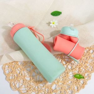 BLACKON Leak Proof Foldable Silicone Water Bottle Twist Cap Reuseable Collapsible Water Cups Colorful Portable Folding Water Cup Hiking
