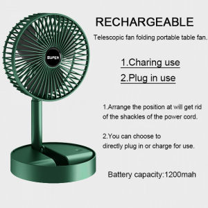 SANX Portable USB Rechargeable Fan Office Household Foldable Telescopic Fan Low Noise Life Standby Mini Electric Fan