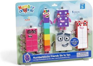 hand2mind Numberblocks Friends Six to Ten Figures – Licensed Character Action Figure Set Numbers and Counting Figurines Pretend Play Toys for Kids Ages 3 4 5 6 7