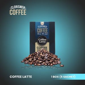Clorismen Coffee Latte Minuman Pria Berkolagen dan Charcoal Kopi Pria Kopi Sachet Premium Original