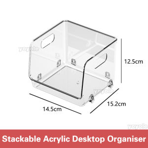Stackable Table Organiser Cosmetic Organiser Makeup Organizer Desktop Shelf Bathroom Kitchen Box
