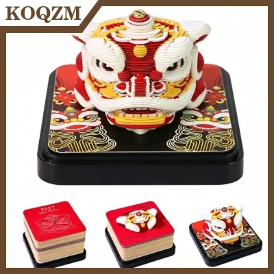 【KOQZM Home Styling】 ปฏิทินตั้งโต๊ะ2027ศิลปะกระดาษแกะสลัก3D ใช้งานได้จริงสำหรับสำนักงานบ้าน
