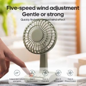 MINIFELE 262 Rechargeable Desktop Fan 2000mAh Silent Mini Air Circulator Vintage Angle Adjustable Electric Fan For Home Office Room
