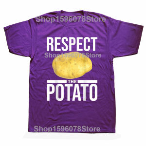 Men Women Funny Respect The Potato Vegetable Lovers T-Shirts Loose Oversized Casual Streetwear Fashion T-Shirt