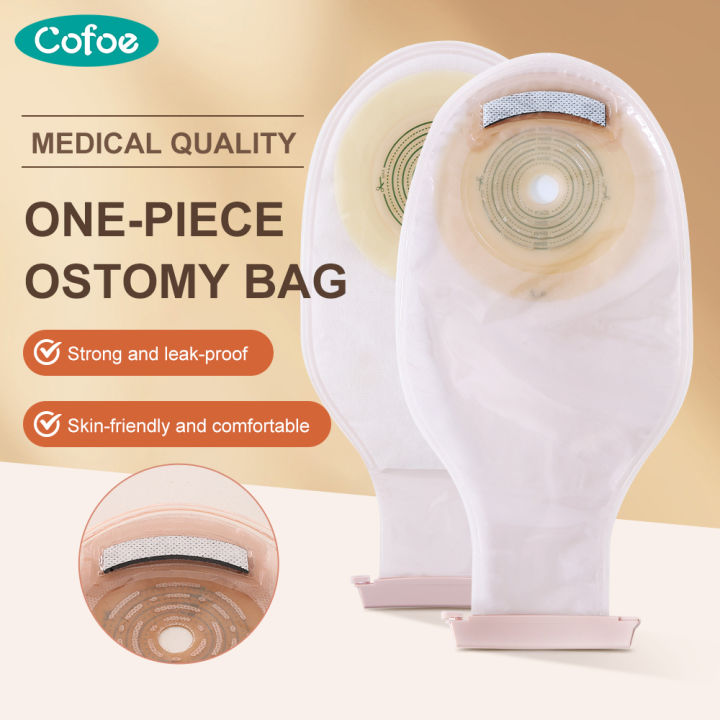 Cofoe 10pcs Stoma Bag One-piece Colostomy Stoma Bag 20-55mm Cut