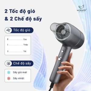 Máy Sấy Tóc Ion Âm Hai Chiều Kaiyo Sấy Nóng Lạnh 1600W Giảm Xơ Rối Tạo Kiểu Chuyên Nghiệp