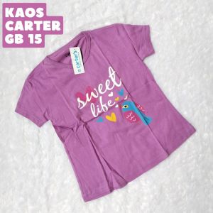 SALE CARTER KAOS HARIAN LENGAN PENDEK REMAJA CEWEK 10-14 TH ATASAN BRANDED BHN KATUN COMBED PREMIUM