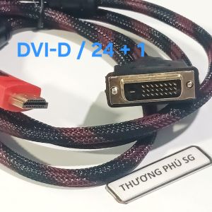Cáp HDMI ra DVI dài 1.5m: Chuẩn DVI-D (Chân kim 24+1)