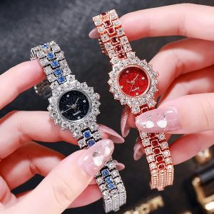 Starry Sky Watch for women Flower Dial Quartz watch full of diamonds Bracelet Watch Luxury Rhinestone Wristwatch for Women Fashion Bangle Bracelet korean style ladies watches on sale branded watches imported from japan gold Watch Gift For Girlfriend