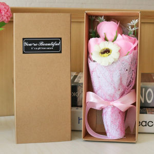 Soap Flower Bouquet Gift Box Romantic Artificial Rose Carnation Valentine Birthday Graduation Wedding Present