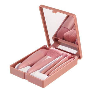 Hộp đựng cọ gương di động du lịch 5 cọ mới Dụng cụ trang điểm làm đẹp đa chức năng