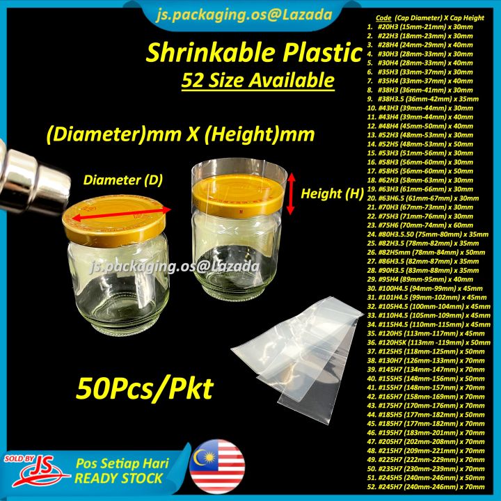 Shrinkable Plastic Sealer Heat Shrink Bands Cap Seal For Jars Bottles