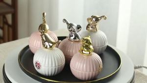 xpkQ European and American Ceramic Golden Bird Jewelry Home Storage Storage Incense Wax Jar Crafts Creative Desktop Ornaments R7Q2P