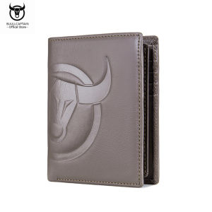 BULLCAPTAIN Genuine Leather Mens Wallet Multi-Card Slot RFID Anti-theft Brush Bull Head Wallet