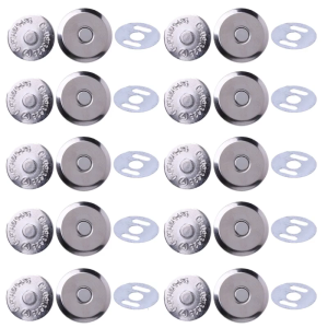10 Sets Metal Magnetic Snap Clasps 14mm 16mm for Sewing Purse Handbag Bag Craft
