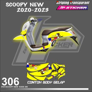 SCOOPY NEW 2020-2023 (COD) STIKER STRIPING MOTOR HONDA SCOOPY NEW  HOLOGRAM DAN TRANSPARAN