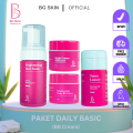 BG Skin Paket Daily Basic with BB Cream paket wajah untuk kulit sensitive, paket wajah untuk usia 16-20 tahun, paket wajah untuk meredakan kemerahan dan meningkatkan elastisitas kulit. 