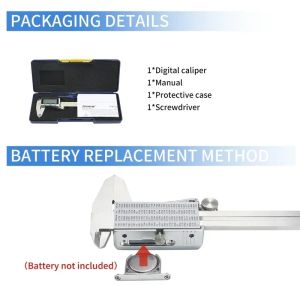 SHAHE Backlight Digital Caliper 0-6"/0-150mm Electronic Vernier Caliper Measuring Tool Digital Micrometer with Large LCD Screen