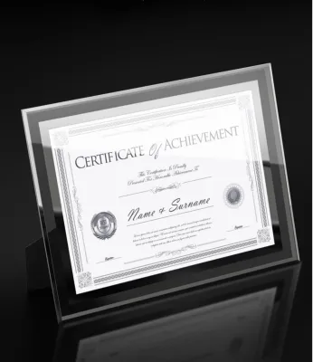 SG Stock Crystal Glass Photo Frame Picture Frame Wedding Photos A4 Certificate Holder Home Bedroom Decoration Menu Holder 3R 4R 5R 6R 8R Photo Frame Graduation Photo Corporate Gift Christmas Teachers Day Gift