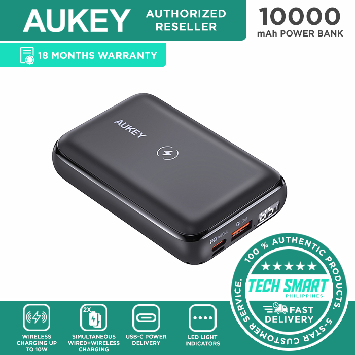 AUKEY PB-WL01S 10000mAh Basix Pro Mini Wireless Charging Power Bank (20W Power Delivery)