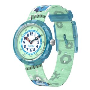 Flik Flak Beep Beep Beep! (FBNP254) Green RECYCLED PET Kids Watch
