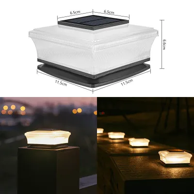 Solar Light Fence Light Column Head Lamp Outdoor Solar Lamp For Garden Decoration Gate Fence Wall Courtyard Cottage Solar Lamp