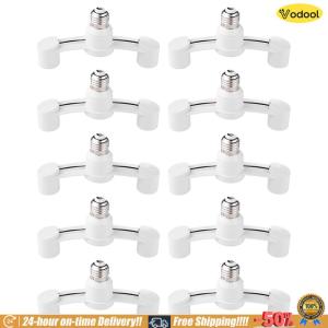 [VOS] 10Pcs E27 To E27 Light Bulb Adapter Flame Retardant Dual Heads Lamp Holder 2 in 1 Light Bulb Converter for Warehouse Basement