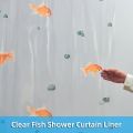 Goldfish Clear Shower Curtain, 78" W x 72" L Waterproof Lightweight Fish Shower Curtain Liner, PEVA Long Bath Fashion Shower Curtains with 12 Grommets Hooks for Bathtub Bath Bathroom. 