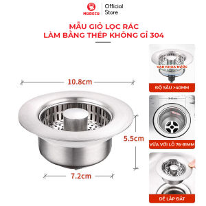 Bộ Lọc Rác Bồn Rửa Bát Cao Cấp Modeco - Thoát Nước Nhanh Chống Tắc Ngăn Mùi Hôi Và Côn Trùng Thép Không Gỉ 304