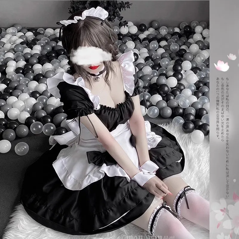 Black Miracle Nikki Maid Lolita Outfit Anime Cosplay Uniform