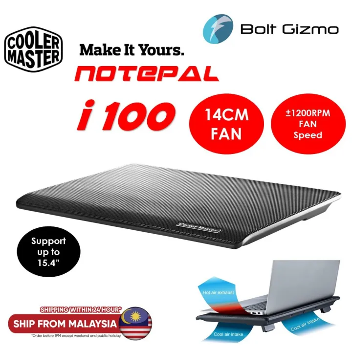 COOLER MASTER Ultra Slim Cooling Fan Notepal I100 Laptop Up To "15" Notebook Cooler Pad Fans Heatsinks R9-NBC-I1HK-GP