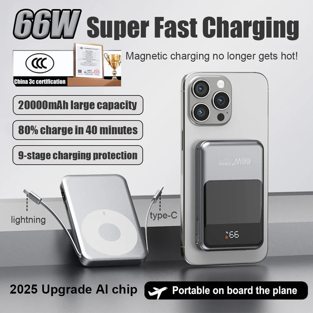 【3C Certification 】SSG Magnetic Powerbank 3C 66W Fast charging 20000mAh Wireless Powerbank Fast Charging Powerbank wireless power bank 3C power bank Magsafe powerbank